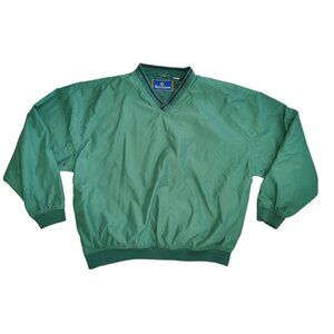 Burry Lane Green Mens XL V-Neck Golf Pullover Windbreaker Jacket Blouson VTG